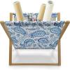 Ambesonne Coral Magazine and Book Holder, Scribbled Little and Big Different Size Heart Forms Love Valentines Mothers Day Theme, Floor Rack Decor for Interior of Home & Office, 22″ x 19″, Coral(White and Blue)