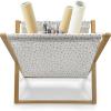 Ambesonne Coral Magazine and Book Holder, Scribbled Little and Big Different Size Heart Forms Love Valentines Mothers Day Theme, Floor Rack Decor for Interior of Home & Office, 22″ x 19″, Coral(Mustard Black White)
