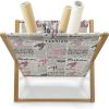 Ambesonne Coral Magazine and Book Holder, Scribbled Little and Big Different Size Heart Forms Love Valentines Mothers Day Theme, Floor Rack Decor for Interior of Home & Office, 22″ x 19″, Coral(Black White Pink)