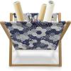 Ambesonne Coral Magazine and Book Holder, Scribbled Little and Big Different Size Heart Forms Love Valentines Mothers Day Theme, Floor Rack Decor for Interior of Home & Office, 22″ x 19″, Coral(Navy and White)