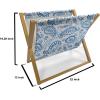 Ambesonne Coral Magazine and Book Holder, Scribbled Little and Big Different Size Heart Forms Love Valentines Mothers Day Theme, Floor Rack Decor for Interior of Home & Office, 22″ x 19″, Coral(White and Blue)