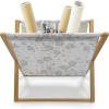 Ambesonne Coral Magazine and Book Holder, Scribbled Little and Big Different Size Heart Forms Love Valentines Mothers Day Theme, Floor Rack Decor for Interior of Home & Office, 22″ x 19″, Coral(Pale Grey)
