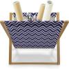 Ambesonne Coral Magazine and Book Holder, Scribbled Little and Big Different Size Heart Forms Love Valentines Mothers Day Theme, Floor Rack Decor for Interior of Home & Office, 22″ x 19″, Coral(Navy Blue and White)