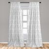 Ambesonne Damask Grey Curtains, Simple Pattern with Curls and Dots in Neutral Design Print, Window Treatments 2 Panel Set for Living Room Bedroom, Pair of – 28″ x 95″, Pale Grey and White(Pale Grey and White)
