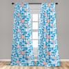 Ambesonne Ethnic Curtains, Abstract Boho Vibe Oriental Rhombus Motifs Grunge Design with Neutral Colors, Window Treatments 2 Panel Set for Living Room Bedroom, Pair of – 28″ x 63″, Seafoam Purpleblue(Azure Blue Salmon White)