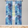 Ambesonne Ethnic Curtains, Abstract Boho Vibe Oriental Rhombus Motifs Grunge Design with Neutral Colors, Window Treatments 2 Panel Set for Living Room Bedroom, Pair of – 28″ x 63″, Seafoam Purpleblue(Dark Lavender Azure Blue)