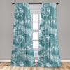 Ambesonne Ethnic Curtains, Abstract Boho Vibe Oriental Rhombus Motifs Grunge Design with Neutral Colors, Window Treatments 2 Panel Set for Living Room Bedroom, Pair of – 28″ x 63″, Seafoam Purpleblue(Cadet Blue and Petrol Blue)