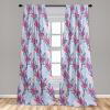 Ambesonne Ethnic Curtains, Abstract Boho Vibe Oriental Rhombus Motifs Grunge Design with Neutral Colors, Window Treatments 2 Panel Set for Living Room Bedroom, Pair of – 28″ x 63″, Seafoam Purpleblue(Magenta Pale Pink)