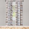 Ambesonne Ethnic Curtains, Abstract Boho Vibe Oriental Rhombus Motifs Grunge Design with Neutral Colors, Window Treatments 2 Panel Set for Living Room Bedroom, Pair of – 28″ x 63″, Seafoam Purpleblue(Lavender Blue Warm Taupe)