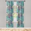 Ambesonne Ethnic Curtains, Abstract Boho Vibe Oriental Rhombus Motifs Grunge Design with Neutral Colors, Window Treatments 2 Panel Set for Living Room Bedroom, Pair of – 28″ x 63″, Seafoam Purpleblue(Sea Green Quartz and Mustard)