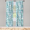 Ambesonne Ethnic Curtains, Abstract Boho Vibe Oriental Rhombus Motifs Grunge Design with Neutral Colors, Window Treatments 2 Panel Set for Living Room Bedroom, Pair of – 28″ x 63″, Seafoam Purpleblue(Cadet Blue and Off White)