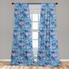 Ambesonne Ethnic Curtains, Abstract Boho Vibe Oriental Rhombus Motifs Grunge Design with Neutral Colors, Window Treatments 2 Panel Set for Living Room Bedroom, Pair of – 28″ x 63″, Seafoam Purpleblue(Pale Lavender Sea Blue)