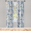 Ambesonne Ethnic Curtains, Abstract Boho Vibe Oriental Rhombus Motifs Grunge Design with Neutral Colors, Window Treatments 2 Panel Set for Living Room Bedroom, Pair of – 28″ x 63″, Seafoam Purpleblue(Purpleblue Dark Khaki)
