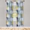 Ambesonne Ethnic Curtains, Abstract Boho Vibe Oriental Rhombus Motifs Grunge Design with Neutral Colors, Window Treatments 2 Panel Set for Living Room Bedroom, Pair of – 28″ x 63″, Seafoam Purpleblue(Soft Blue Purpleblue)