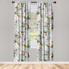 Ambesonne Ethnic Curtains, Abstract Boho Vibe Oriental Rhombus Motifs Grunge Design with Neutral Colors, Window Treatments 2 Panel Set for Living Room Bedroom, Pair of – 28″ x 63″, Seafoam Purpleblue(Pale Pink Forest Green)