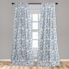 Ambesonne Ethnic Curtains, Abstract Boho Vibe Oriental Rhombus Motifs Grunge Design with Neutral Colors, Window Treatments 2 Panel Set for Living Room Bedroom, Pair of – 28″ x 63″, Seafoam Purpleblue(Taupe and Off White)