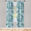 Ambesonne Ethnic Curtains, Abstract Boho Vibe Oriental Rhombus Motifs Grunge Design with Neutral Colors, Window Treatments 2 Panel Set for Living Room Bedroom, Pair of – 28″ x 63″, Seafoam Purpleblue(Cadet Blue and Petrol Blue)