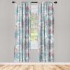 Ambesonne Ethnic Curtains, Abstract Boho Vibe Oriental Rhombus Motifs Grunge Design with Neutral Colors, Window Treatments 2 Panel Set for Living Room Bedroom, Pair of – 28″ x 63″, Seafoam Purpleblue(Hot Pink Seafoam and White)
