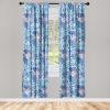Ambesonne Ethnic Curtains, Abstract Boho Vibe Oriental Rhombus Motifs Grunge Design with Neutral Colors, Window Treatments 2 Panel Set for Living Room Bedroom, Pair of – 28″ x 63″, Seafoam Purpleblue(Pale Lavender Sea Blue)