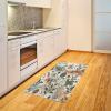 Ambesonne Eucalyptus Leaves Area Rug, Gloomy Love of Nature on Neutral Watercolor Art Background, Flat Woven Accent Rug for Living Room Bedroom Dining Room, 2′ 6″ x 5′, Mustard and Reseda Green(Pale Rose Slate Blue)