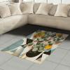 Ambesonne Eucalyptus Leaves Area Rug, Gloomy Love of Nature on Neutral Watercolor Art Background, Flat Woven Accent Rug for Living Room Bedroom Dining Room, 2′ 6″ x 5′, Mustard and Reseda Green(Orange Blue Grey Peach)