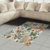 Ambesonne Eucalyptus Leaves Area Rug, Gloomy Love of Nature on Neutral Watercolor Art Background, Flat Woven Accent Rug for Living Room Bedroom Dining Room, 2′ 6″ x 5′, Mustard and Reseda Green(Pale Rose Slate Blue)