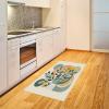 Ambesonne Eucalyptus Leaves Area Rug, Gloomy Love of Nature on Neutral Watercolor Art Background, Flat Woven Accent Rug for Living Room Bedroom Dining Room, 2′ 6″ x 5′, Mustard and Reseda Green(Orange Dark Sea Green)