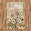 Ambesonne Eucalyptus Leaves Area Rug, Gloomy Love of Nature on Neutral Watercolor Art Background, Flat Woven Accent Rug for Living Room Bedroom Dining Room, 2′ 6″ x 5′, Mustard and Reseda Green(Blush Eggshell Amber)
