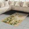 Ambesonne Eucalyptus Leaves Area Rug, Gloomy Love of Nature on Neutral Watercolor Art Background, Flat Woven Accent Rug for Living Room Bedroom Dining Room, 2′ 6″ x 5′, Mustard and Reseda Green(Ivory Sage Green Mustard)