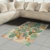 Ambesonne Eucalyptus Leaves Area Rug, Gloomy Love of Nature on Neutral Watercolor Art Background, Flat Woven Accent Rug for Living Room Bedroom Dining Room, 2′ 6″ x 5′, Mustard and Reseda Green(Peach Green and Pale Orange)