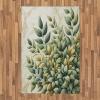 Ambesonne Eucalyptus Leaves Area Rug, Gloomy Love of Nature on Neutral Watercolor Art Background, Flat Woven Accent Rug for Living Room Bedroom Dining Room, 2′ 6″ x 5′, Mustard and Reseda Green(Laurel Green Eggshell)