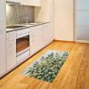 Ambesonne Eucalyptus Leaves Area Rug, Gloomy Love of Nature on Neutral Watercolor Art Background, Flat Woven Accent Rug for Living Room Bedroom Dining Room, 2′ 6″ x 5′, Mustard and Reseda Green(Laurel Green Eggshell)