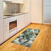 Ambesonne Eucalyptus Leaves Area Rug, Gloomy Love of Nature on Neutral Watercolor Art Background, Flat Woven Accent Rug for Living Room Bedroom Dining Room, 2′ 6″ x 5′, Mustard and Reseda Green(Grey Teal Earth Yellow)