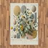 Ambesonne Eucalyptus Leaves Area Rug, Gloomy Love of Nature on Neutral Watercolor Art Background, Flat Woven Accent Rug for Living Room Bedroom Dining Room, 2′ 6″ x 5′, Mustard and Reseda Green(Green Multicolor)