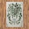 Ambesonne Eucalyptus Leaves Area Rug, Gloomy Love of Nature on Neutral Watercolor Art Background, Flat Woven Accent Rug for Living Room Bedroom Dining Room, 2′ 6″ x 5′, Mustard and Reseda Green(Ivory and Laurel Green)