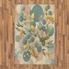 Ambesonne Eucalyptus Leaves Area Rug, Gloomy Love of Nature on Neutral Watercolor Art Background, Flat Woven Accent Rug for Living Room Bedroom Dining Room, 2′ 6″ x 5′, Mustard and Reseda Green(Peach Green and Pale Orange)