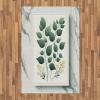 Ambesonne Eucalyptus Leaves Area Rug, Gloomy Love of Nature on Neutral Watercolor Art Background, Flat Woven Accent Rug for Living Room Bedroom Dining Room, 2′ 6″ x 5′, Mustard and Reseda Green(Reseda Green Yellow Grey)
