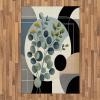 Ambesonne Eucalyptus Leaves Area Rug, Gloomy Love of Nature on Neutral Watercolor Art Background, Flat Woven Accent Rug for Living Room Bedroom Dining Room, 2′ 6″ x 5′, Mustard and Reseda Green(Black Blue Grey and Green)