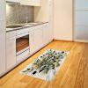 Ambesonne Eucalyptus Leaves Area Rug, Gloomy Love of Nature on Neutral Watercolor Art Background, Flat Woven Accent Rug for Living Room Bedroom Dining Room, 2′ 6″ x 5′, Mustard and Reseda Green(Green Black Mustard)
