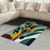 Ambesonne Eucalyptus Leaves Area Rug, Gloomy Love of Nature on Neutral Watercolor Art Background, Flat Woven Accent Rug for Living Room Bedroom Dining Room, 2′ 6″ x 5′, Mustard and Reseda Green(Teal Mustard Blue)