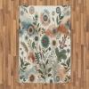 Ambesonne Eucalyptus Leaves Area Rug, Gloomy Love of Nature on Neutral Watercolor Art Background, Flat Woven Accent Rug for Living Room Bedroom Dining Room, 2′ 6″ x 5′, Mustard and Reseda Green(Pale Rose Slate Blue)