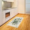 Ambesonne Eucalyptus Leaves Area Rug, Gloomy Love of Nature on Neutral Watercolor Art Background, Flat Woven Accent Rug for Living Room Bedroom Dining Room, 2′ 6″ x 5′, Mustard and Reseda Green(Sage Green Off White)