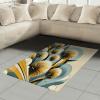 Ambesonne Eucalyptus Leaves Area Rug, Gloomy Love of Nature on Neutral Watercolor Art Background, Flat Woven Accent Rug for Living Room Bedroom Dining Room, 2′ 6″ x 5′, Mustard and Reseda Green(Mustard Blue Grey Cream)