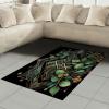 Ambesonne Eucalyptus Leaves Area Rug, Gloomy Love of Nature on Neutral Watercolor Art Background, Flat Woven Accent Rug for Living Room Bedroom Dining Room, 2′ 6″ x 5′, Mustard and Reseda Green(Black Laurel Green Amber)