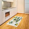 Ambesonne Eucalyptus Leaves Area Rug, Gloomy Love of Nature on Neutral Watercolor Art Background, Flat Woven Accent Rug for Living Room Bedroom Dining Room, 2′ 6″ x 5′, Mustard and Reseda Green(Fern Green Yellow and White)