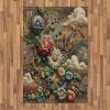 Ambesonne Eucalyptus Leaves Area Rug, Gloomy Love of Nature on Neutral Watercolor Art Background, Flat Woven Accent Rug for Living Room Bedroom Dining Room, 2′ 6″ x 5′, Mustard and Reseda Green(Sepia Multicolor)