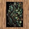 Ambesonne Eucalyptus Leaves Area Rug, Gloomy Love of Nature on Neutral Watercolor Art Background, Flat Woven Accent Rug for Living Room Bedroom Dining Room, 2′ 6″ x 5′, Mustard and Reseda Green(Black Laurel Green Amber)