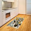 Ambesonne Eucalyptus Leaves Area Rug, Gloomy Love of Nature on Neutral Watercolor Art Background, Flat Woven Accent Rug for Living Room Bedroom Dining Room, 2′ 6″ x 5′, Mustard and Reseda Green(Orange Blue Grey Peach)