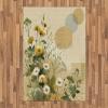 Ambesonne Eucalyptus Leaves Area Rug, Gloomy Love of Nature on Neutral Watercolor Art Background, Flat Woven Accent Rug for Living Room Bedroom Dining Room, 2′ 6″ x 5′, Mustard and Reseda Green(Ivory Sage Green Mustard)