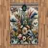 Ambesonne Eucalyptus Leaves Area Rug, Gloomy Love of Nature on Neutral Watercolor Art Background, Flat Woven Accent Rug for Living Room Bedroom Dining Room, 2′ 6″ x 5′, Mustard and Reseda Green(Dark Tan Multicolor)